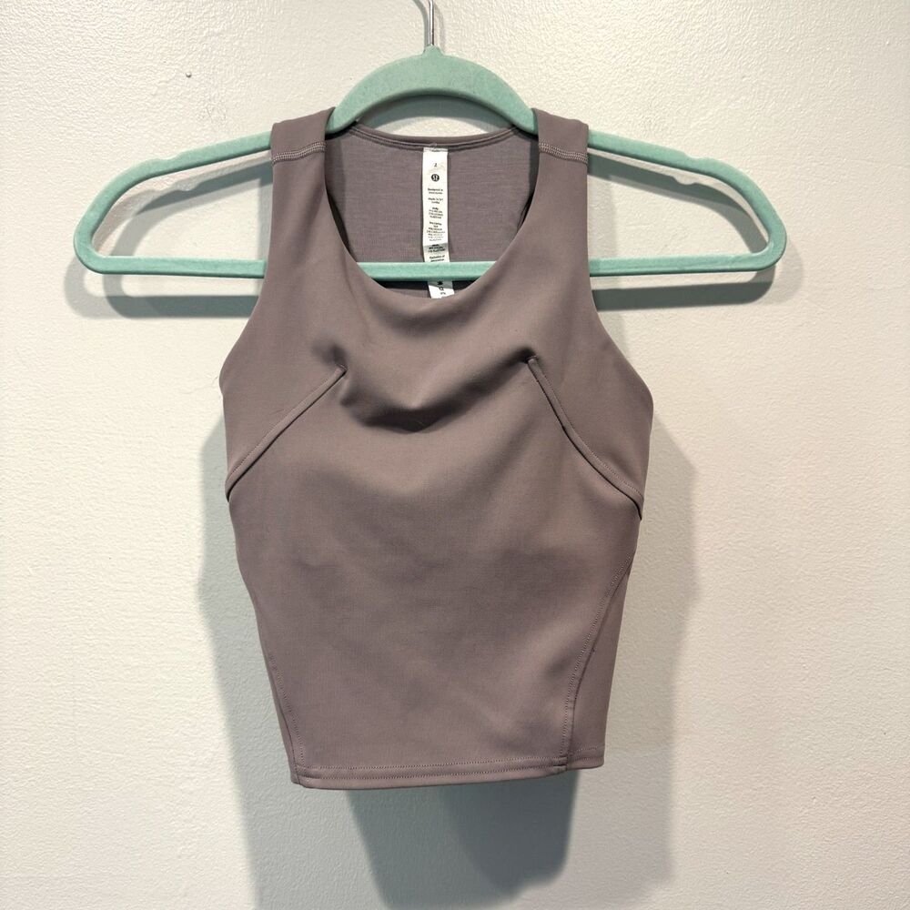 Lululemon Wunder Train Racerback Tank Top Mauve Built In Bra LW1EM7S Women sz 2